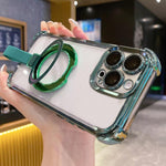 크리스탈 쉴드 링 홀더 TPU + 아크릴 자석 폰 케이스, 아이폰 17 프로 맥스용, 아이폰 17 프로용, 아이폰 17용, 아이폰 에어용, 아이폰 16 프로 맥스용, 아이폰 16 프로용