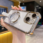크리스탈 쉴드 링 홀더 TPU + 아크릴 자석 폰 케이스, 아이폰 16 플러스용, 아이폰 16용, 아이폰 15 프로 맥스용, 아이폰 15 프로용, 아이폰 15 플러스용, 아이폰 15용