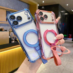 Crystal Shield Ring Holde TPU + Acrylic Magnetic Phone Case, For iPhone 13