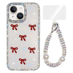 Sparkling IMD Colorful Bow Phone Case with Bracelet, For iPhone 13 Pro, For iPhone 13