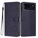 나무 고양이 엠보스드 플립 비건 가죽 폰 케이스, iPhone 17e / 16e용, iPhone 17 Pro Max용, iPhone 17 Pro용, iPhone 17용, iPhone Air용, iPhone 16 Pro Max용