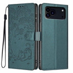 나무 고양이 엠보스드 플립 비건 가죽 폰 케이스, iPhone 17e / 16e용, iPhone 17 Pro Max용, iPhone 17 Pro용, iPhone 17용, iPhone Air용, iPhone 16 Pro Max용