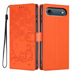 나무 고양이 엠보스드 플립 비건 가죽 폰 케이스, iPhone 17e / 16e용, iPhone 17 Pro Max용, iPhone 17 Pro용, iPhone 17용, iPhone Air용, iPhone 16 Pro Max용