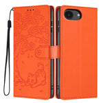 나무 고양이 엠보스드 플립 비건 가죽 폰 케이스, iPhone 17e / 16e용, iPhone 17 Pro Max용, iPhone 17 Pro용, iPhone 17용, iPhone Air용, iPhone 16 Pro Max용