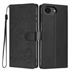 나무 고양이 엠보스드 플립 비건 가죽 폰 케이스, iPhone 17e / 16e용, iPhone 17 Pro Max용, iPhone 17 Pro용, iPhone 17용, iPhone Air용, iPhone 16 Pro Max용