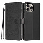 나무 고양이 엠보스드 플립 비건 가죽 폰 케이스, iPhone 16 Pro용, iPhone 16 Plus용, iPhone 16용, iPhone 15 Pro Max용, iPhone 15 Pro용, iPhone 15 Plus용