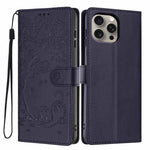 나무 고양이 엠보스드 플립 비건 가죽 폰 케이스, iPhone 16 Pro용, iPhone 16 Plus용, iPhone 16용, iPhone 15 Pro Max용, iPhone 15 Pro용, iPhone 15 Plus용