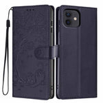Tree Cat Embossed Flip Vegan Leather Phone Case, For iPhone 13 Pro, For iPhone 13, For iPhone 12 Pro Max, For iPhone 12 / 12 Pro, For iPhone 11 Pro Max, For iPhone 11