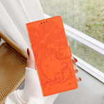 나무 고양이 엠보스드 플립 비건 가죽 폰 케이스, iPhone 17e / 16e용, iPhone 17 Pro Max용, iPhone 17 Pro용, iPhone 17용, iPhone Air용, iPhone 16 Pro Max용
