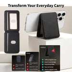 ESEBLE S2 인조 가죽 텍스처 자석 RFID 휴대폰 카드 슬롯 홀더