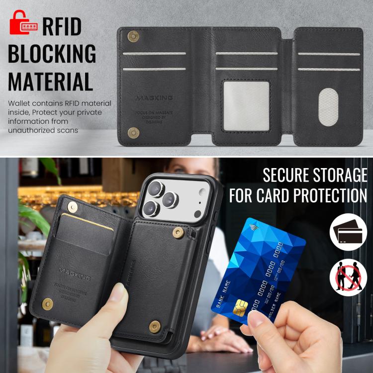 MAGKING K3 시리즈 MagSafe RFID K3 Pro 카드 가방 분리형 폰 케이스, iPhone 17 Pro Max용, iPhone 17 Pro용, iPhone Air용
