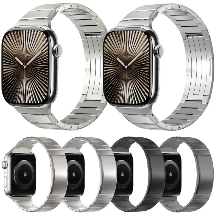 원 비드 접이식 클라스프 금속 티타늄 합금 시계 밴드, 애플 워치 46mm / 49mm / 45mm / 44mm용, 애플 워치 42mm / 41mm / 40mm / 38mm용