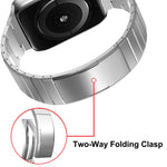 원 비드 접이식 클라스프 금속 티타늄 합금 시계 밴드, 애플 워치 46mm / 49mm / 45mm / 44mm용, 애플 워치 42mm / 41mm / 40mm / 38mm용