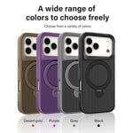 카본 파이버 텍스처 360 MagSafe 홀더 폰 케이스, iPhone 17 Pro Max용
