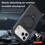 카본 파이버 텍스처 360 MagSafe 홀더 폰 케이스, iPhone 17 Pro Max용