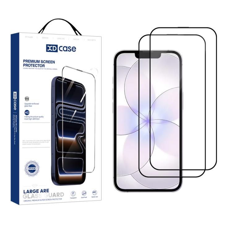 XDcase 2개 / 팩 실크스크린 인쇄 HD 강화유리 필름, 아이폰 17e / 16e용, 아이폰 17 프로 맥스용, 아이폰 17 프로용, 아이폰 17용, 아이폰 에어용, 아이폰 16 프로 맥스용, 아이폰 16 프로용, 아이폰 16 플러스용, 아이폰 16용