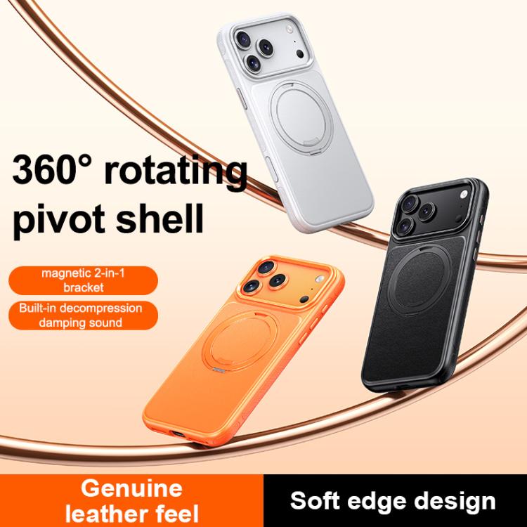가죽 텍스처 360도 회전 자석 홀더 폰 케이스, iPhone 17 Pro Max용, iPhone 17 Pro용, iPhone 17용, iPhone Air용, iPhone 16 Pro Max용, iPhone 16 Pro용, iPhone 16 Plus용, iPhone 16용