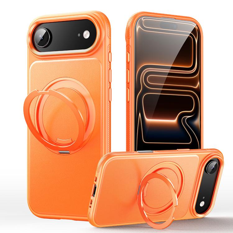 가죽 텍스처 360도 회전 자석 홀더 폰 케이스, iPhone 17 Pro Max용, iPhone 17 Pro용, iPhone 17용, iPhone Air용, iPhone 16 Pro Max용, iPhone 16 Pro용, iPhone 16 Plus용, iPhone 16용