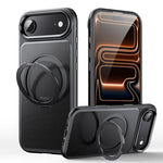 가죽 텍스처 360도 회전 자석 홀더 폰 케이스, iPhone 17 Pro Max용, iPhone 17 Pro용, iPhone 17용, iPhone Air용, iPhone 16 Pro Max용, iPhone 16 Pro용, iPhone 16 Plus용, iPhone 16용