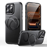 가죽 텍스처 360도 회전 자석 홀더 폰 케이스, iPhone 17 Pro Max용, iPhone 17 Pro용, iPhone 17용, iPhone Air용, iPhone 16 Pro Max용, iPhone 16 Pro용, iPhone 16 Plus용, iPhone 16용