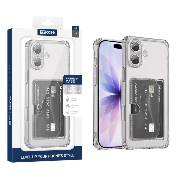 XDcase 투명 TPU 카드 슬롯 정밀 홀 휴대폰 케이스, 아이폰 17 프로 맥스용, 아이폰 17 프로용, 아이폰 17용, 아이폰 에어용
