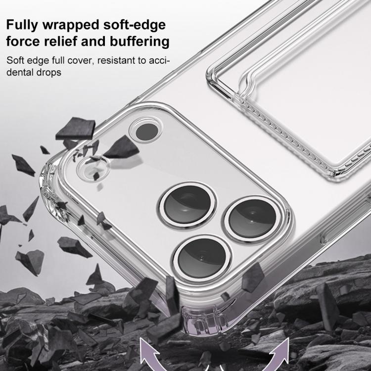 XDcase 투명 TPU 카드 슬롯 정밀 홀 휴대폰 케이스, 아이폰 17 프로 맥스용, 아이폰 17 프로용, 아이폰 17용, 아이폰 에어용