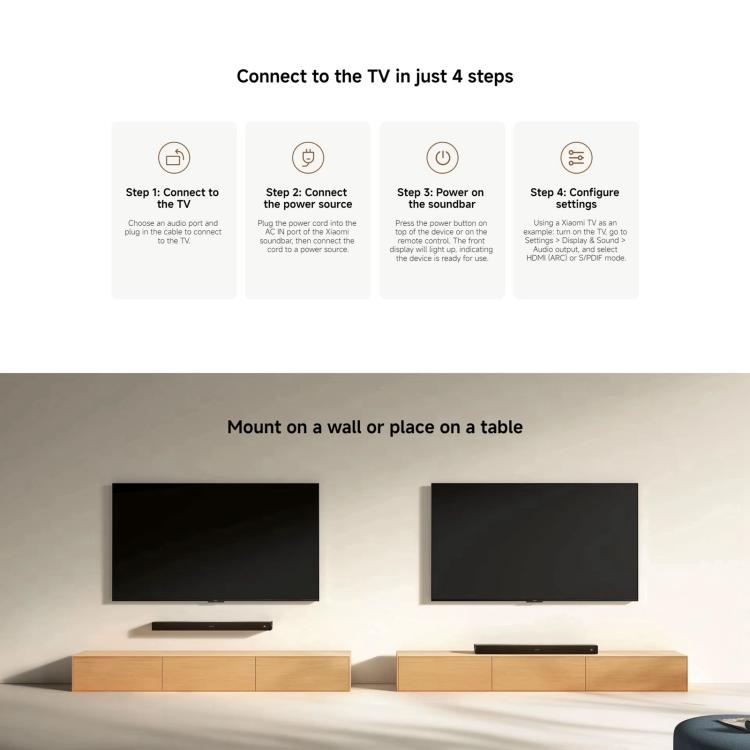 오리지널 샤오미 사운드바 2.0 TV 및 PC용 NFC 연결 지원, 미국 플러그