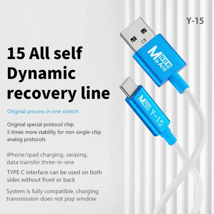 MaAnt Y-15 USB to Type-C 충전 복원 데이터 전송 케이블 iPhone / iPad용, MaAnt Y-15