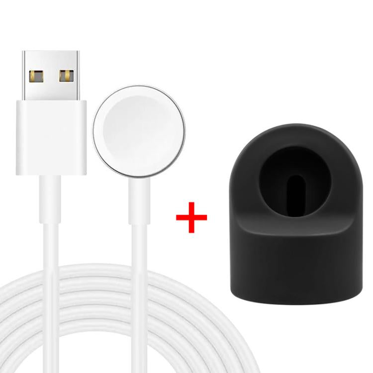 xDfind 애플 워치 스마트 워치 실리콘 충전 홀더 및 USB 충전기 세트, 실리콘+USB (화이트), 실리콘+USB (블랙)