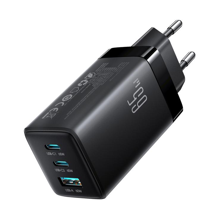 JOYROOM JR-TG10 65W GaN 듀얼 Type-C, USB 3포트 충전기 Type-C to Type-C 케이블 포함, EU 플러그, UK 플러그