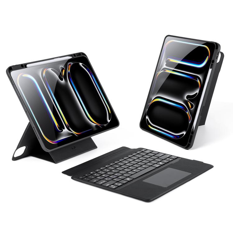 DUX DUCIS DK 시리즈 백라이트 마그네틱 무선 키보드 비건 가죽 태블릿 케이스, iPad Pro 13 2025 / 2024용, iPad Pro 11 2025 / 2024용, iPad 2025 / 2022용, iPad Air 11 2025 / 2024용, iPad Air 13 2025 / 2024용