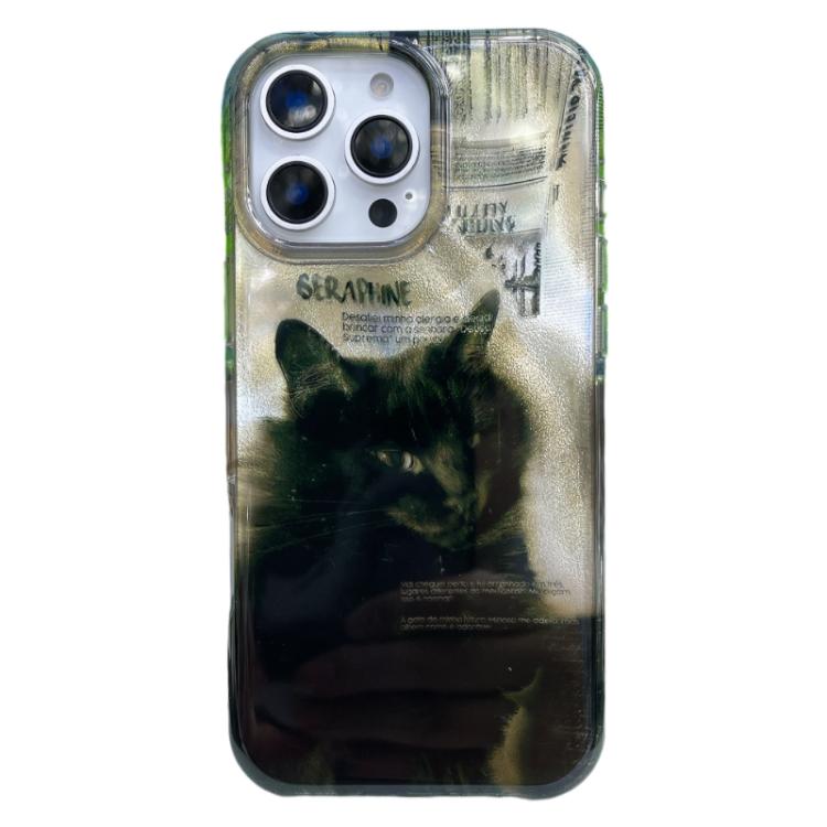 Rounded Edge IMD Pattern TPU Phone Case, For iPhone 16 Pro Max, For iPhone 16 Pro, For iPhone 16