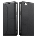 스티치 라인 자석 RFID 비건 가죽 폰 케이스, iPhone X / XS용, iPhone XR용, iPhone XS Max용, iPhone 8 Plus / 7 Plus용
