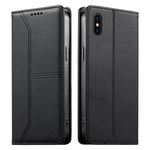 스티치 라인 자석 RFID 비건 가죽 폰 케이스, iPhone X / XS용, iPhone XR용, iPhone XS Max용, iPhone 8 Plus / 7 Plus용