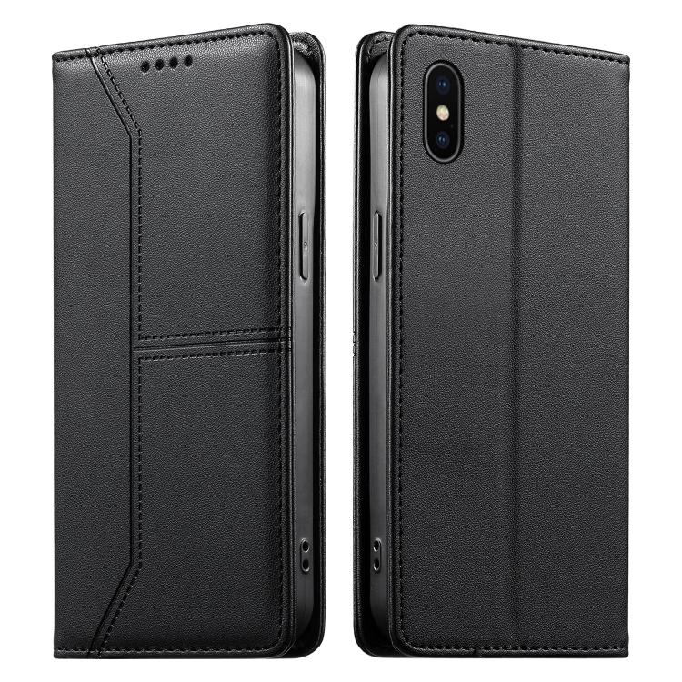 스티치 라인 자석 RFID 비건 가죽 폰 케이스, iPhone X / XS용, iPhone XR용, iPhone XS Max용, iPhone 8 Plus / 7 Plus용