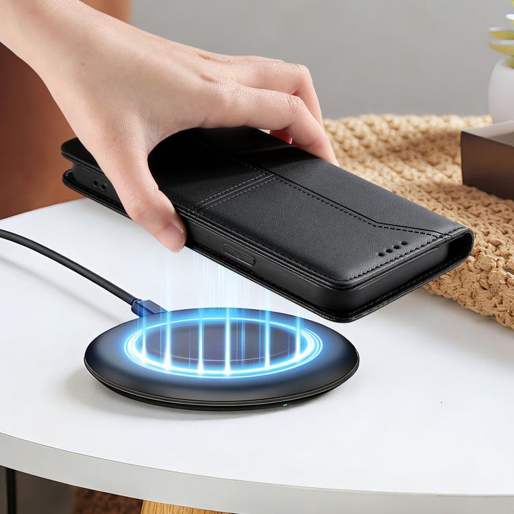 스티치 라인 자석 RFID 비건 가죽 폰 케이스, iPhone X / XS용, iPhone XR용, iPhone XS Max용, iPhone 8 Plus / 7 Plus용
