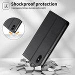 스티치 라인 자석 RFID 비건 가죽 폰 케이스, iPhone X / XS용, iPhone XR용, iPhone XS Max용, iPhone 8 Plus / 7 Plus용