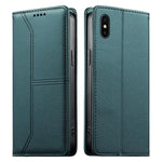 스티치 라인 자석 RFID 비건 가죽 폰 케이스, iPhone X / XS용, iPhone XR용, iPhone XS Max용, iPhone 8 Plus / 7 Plus용