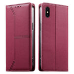 스티치 라인 자석 RFID 비건 가죽 폰 케이스, iPhone X / XS용, iPhone XR용, iPhone XS Max용, iPhone 8 Plus / 7 Plus용