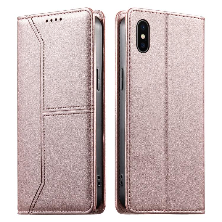 스티치 라인 자석 RFID 비건 가죽 폰 케이스, iPhone X / XS용, iPhone XR용, iPhone XS Max용, iPhone 8 Plus / 7 Plus용