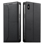 스티치 라인 자석 RFID 비건 가죽 폰 케이스, iPhone X / XS용, iPhone XR용, iPhone XS Max용, iPhone 8 Plus / 7 Plus용