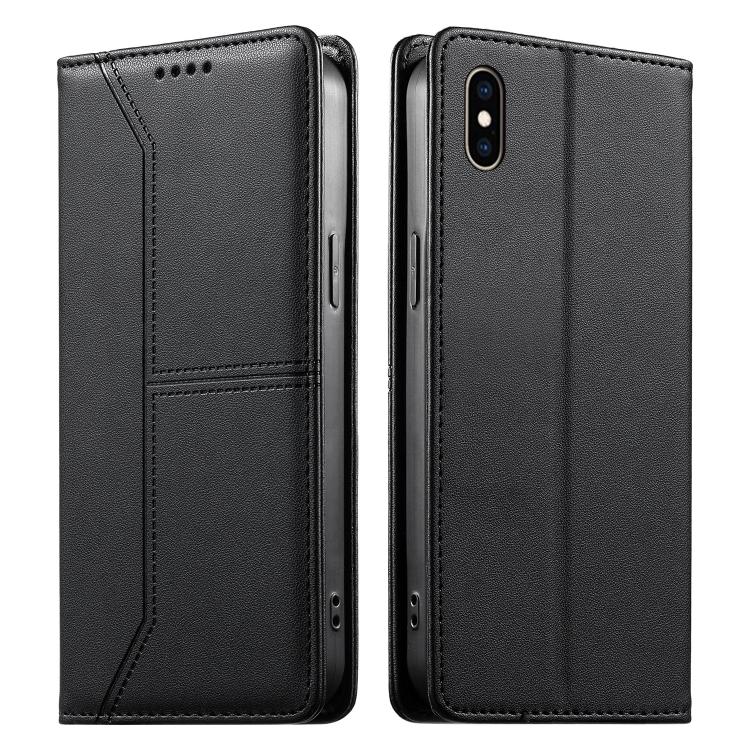 스티치 라인 자석 RFID 비건 가죽 폰 케이스, iPhone X / XS용, iPhone XR용, iPhone XS Max용, iPhone 8 Plus / 7 Plus용
