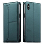 스티치 라인 자석 RFID 비건 가죽 폰 케이스, iPhone X / XS용, iPhone XR용, iPhone XS Max용, iPhone 8 Plus / 7 Plus용