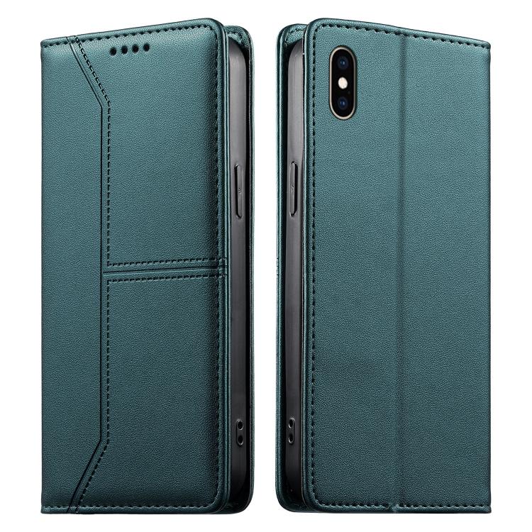 스티치 라인 자석 RFID 비건 가죽 폰 케이스, iPhone X / XS용, iPhone XR용, iPhone XS Max용, iPhone 8 Plus / 7 Plus용