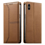 스티치 라인 자석 RFID 비건 가죽 폰 케이스, iPhone X / XS용, iPhone XR용, iPhone XS Max용, iPhone 8 Plus / 7 Plus용