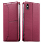 스티치 라인 자석 RFID 비건 가죽 폰 케이스, iPhone X / XS용, iPhone XR용, iPhone XS Max용, iPhone 8 Plus / 7 Plus용