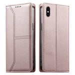 스티치 라인 자석 RFID 비건 가죽 폰 케이스, iPhone X / XS용, iPhone XR용, iPhone XS Max용, iPhone 8 Plus / 7 Plus용