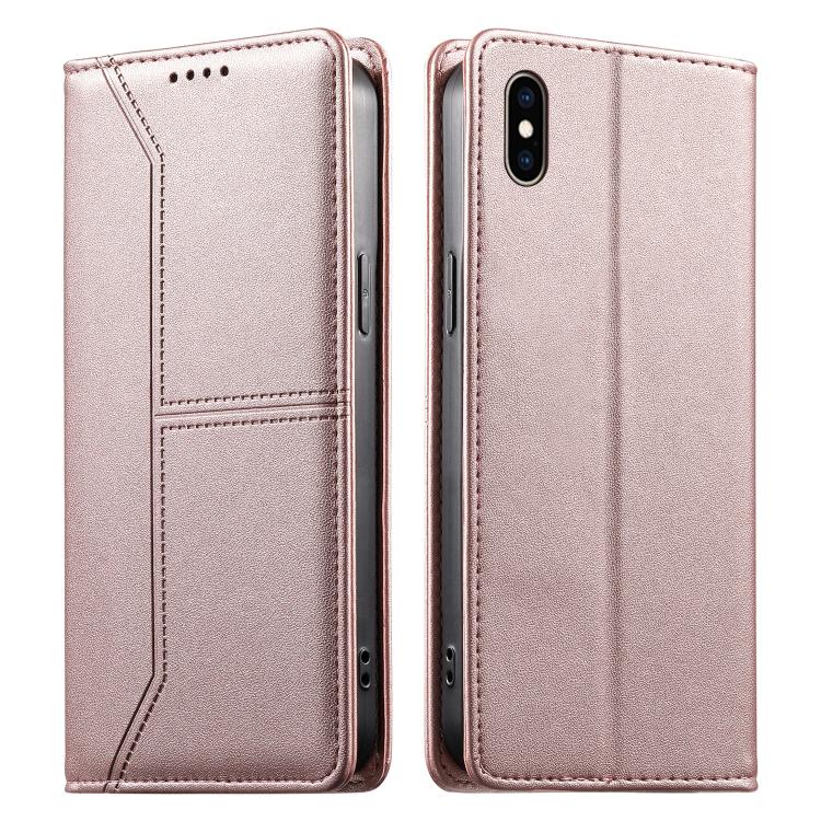 스티치 라인 자석 RFID 비건 가죽 폰 케이스, iPhone X / XS용, iPhone XR용, iPhone XS Max용, iPhone 8 Plus / 7 Plus용