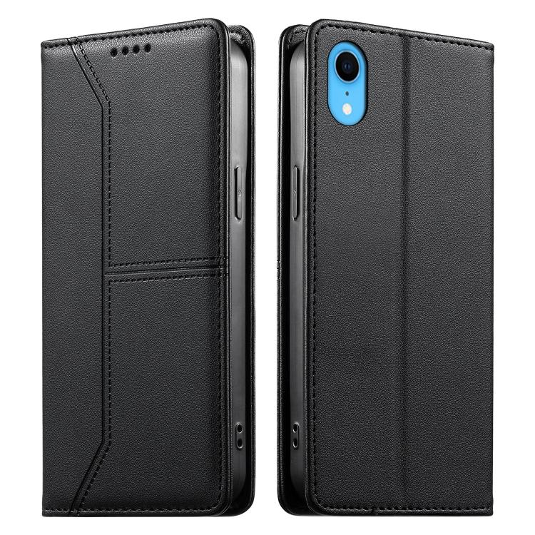 스티치 라인 자석 RFID 비건 가죽 폰 케이스, iPhone X / XS용, iPhone XR용, iPhone XS Max용, iPhone 8 Plus / 7 Plus용