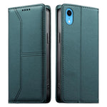 스티치 라인 자석 RFID 비건 가죽 폰 케이스, iPhone X / XS용, iPhone XR용, iPhone XS Max용, iPhone 8 Plus / 7 Plus용